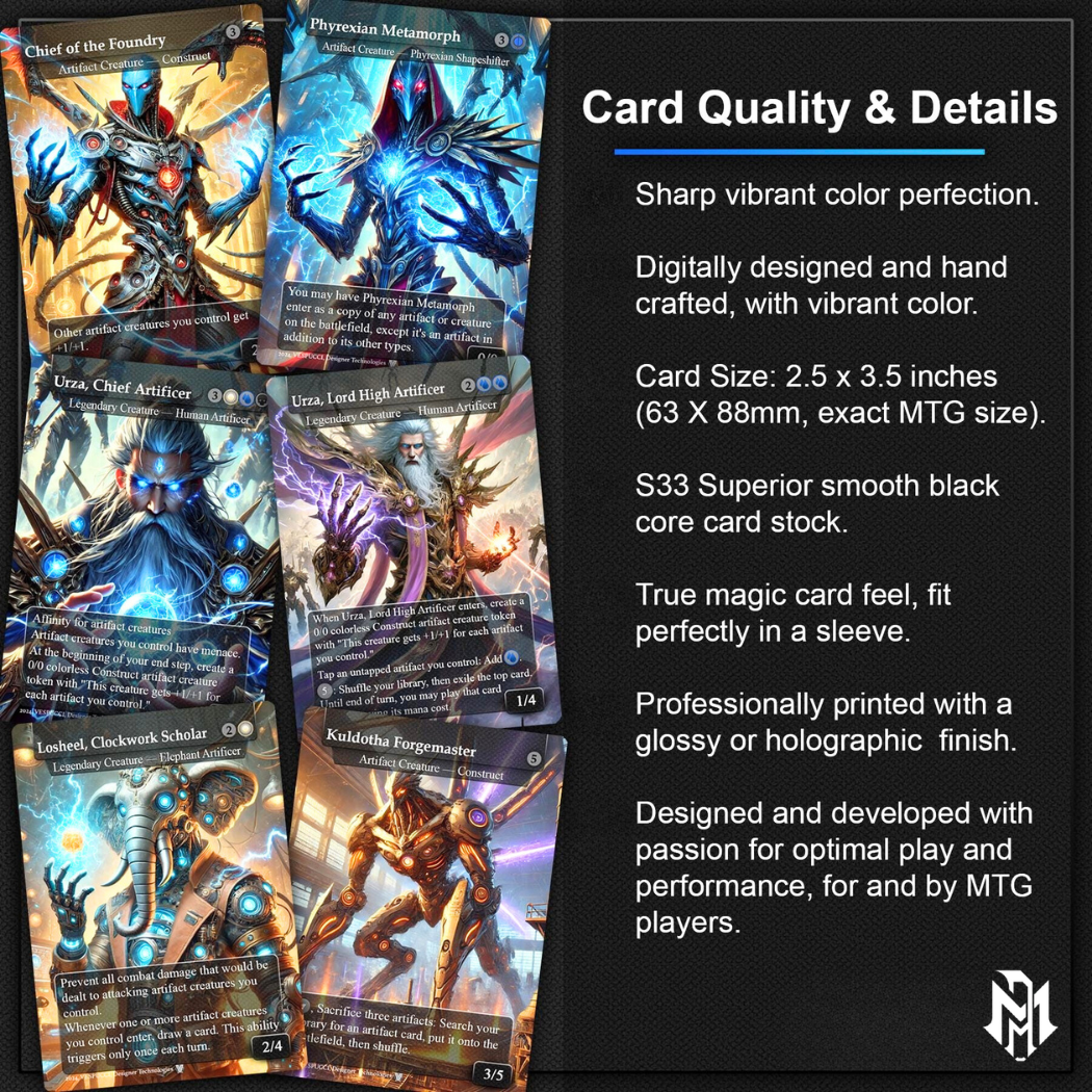 FLASH SALE** Urza, Chief Artificer Affinity Deck, 120 Cards, 14 Sideboard, 6 Tokens Includes All Main Urza's, Shorikai, Artifacts, Custom