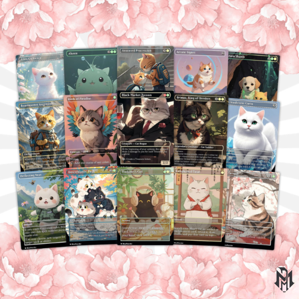 Rin and Sri Cat Dog Proxy Commander EDH Deck, 100 Cards + 8 Free Tokens | Cute Custom Full Art | MuraProxyArt