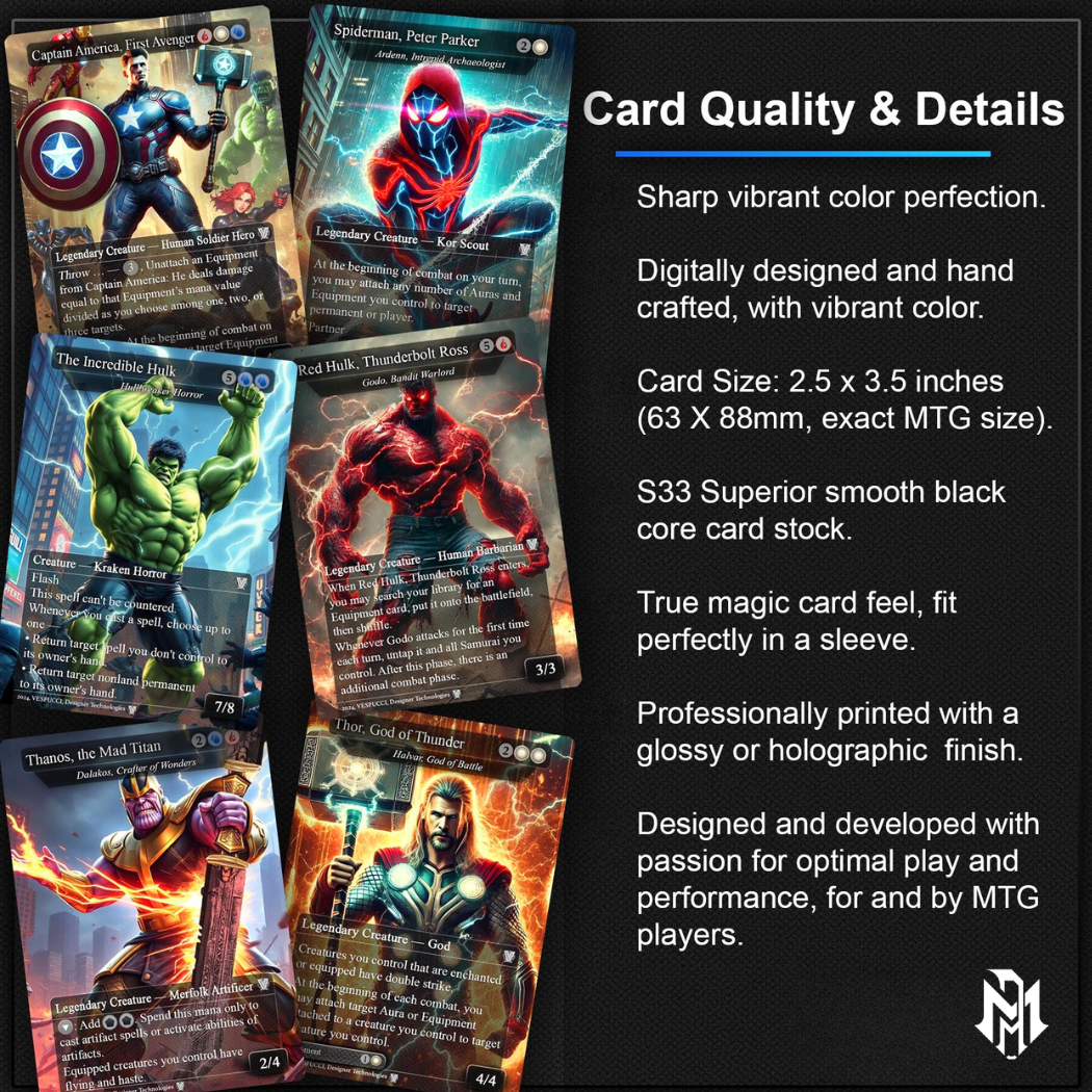 Marvel vs Mortal Kombat, Duel Decks, 2 EDH Decks, Kenrith the Returned King vs Captain America EDH Deck, 216 Total Proxy Cards