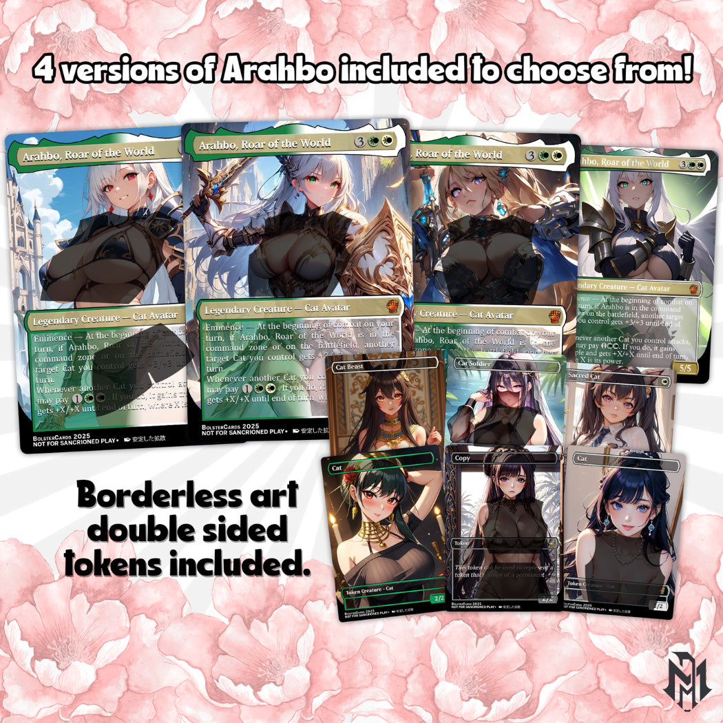Arahbo, Roar of the World Anime Style Waifu Tribal Commander Deck Special Edition Custom Fanmade Deck High Quality Cards 108 Cards