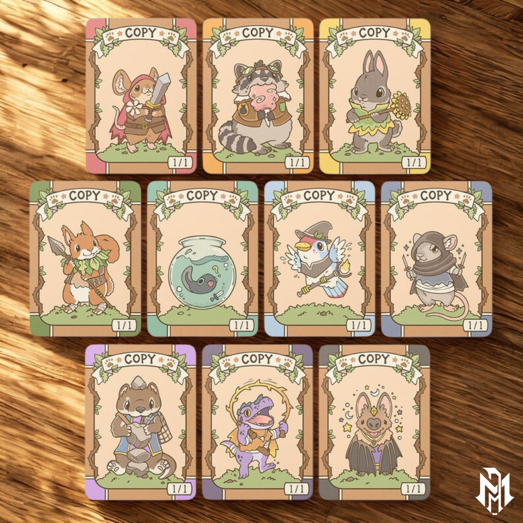 Set of 10 Bloomburrow 1/1 Copy Tokens // Illustrated Cards for Magic the Gathering