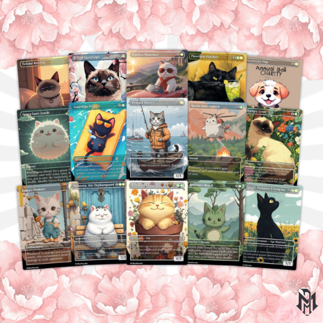 Rin and Sri Cat Dog Proxy Commander EDH Deck, 100 Cards + 8 Free Tokens | Cute Custom Full Art | MuraProxyArt