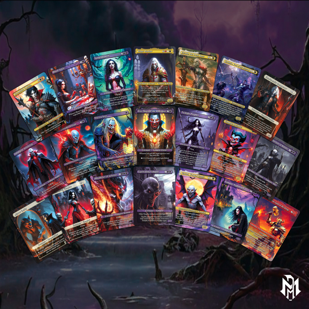 Vampire Commander Deck - Edgar Markov High Quality MTG Proxies for EDH, Full 100 Card Ready to Play Deck with Custom Art + Bonus