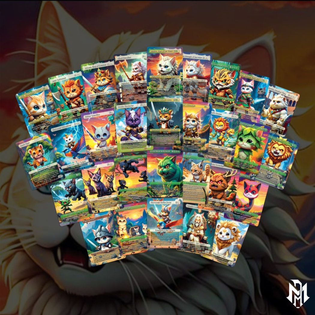 Cat Commander Tribal Deck, High Quality MTG Proxies for Commander EDH, Arahbo, Roar or the World Full 100 Card Deck with Custom Art + Bonus
