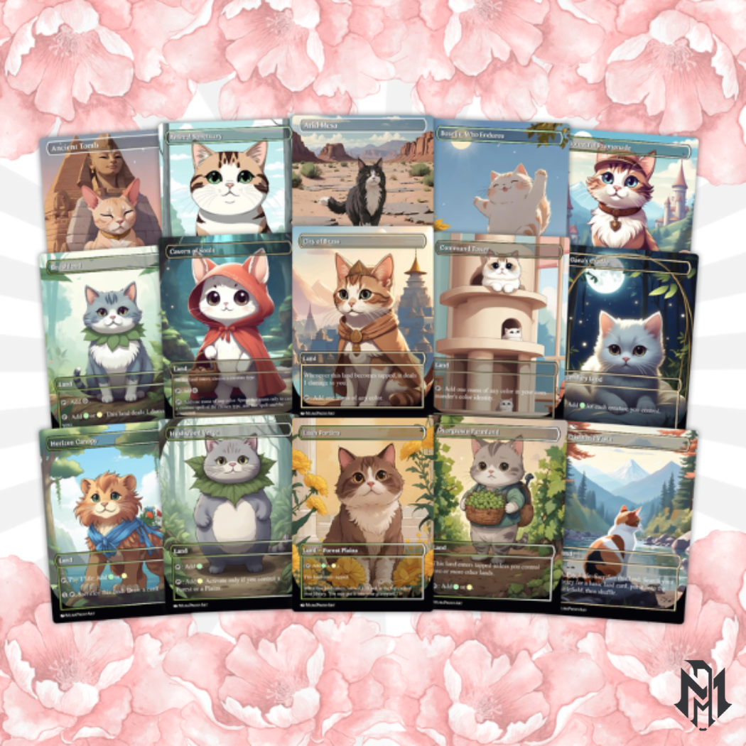 Arahbo Cat Tribal Proxy Commander Deck, 100 Cards + 14 Free Tokens | Cute Custom Full Art | MuraProxyArt