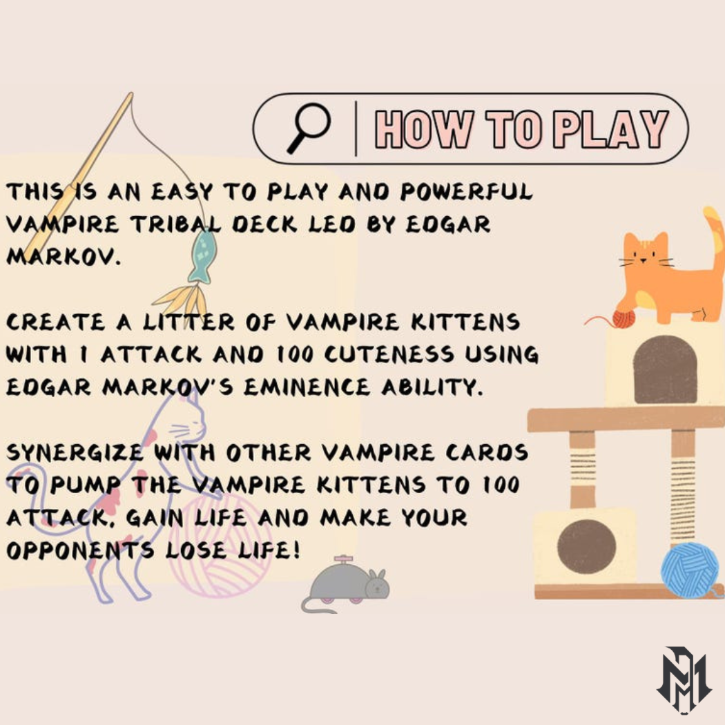Edgar Markov Vampire Tribal Proxy Commander Deck, 100 Cards + 8 Free Tokens | Cute Custom Full Art | MuraProxyArt