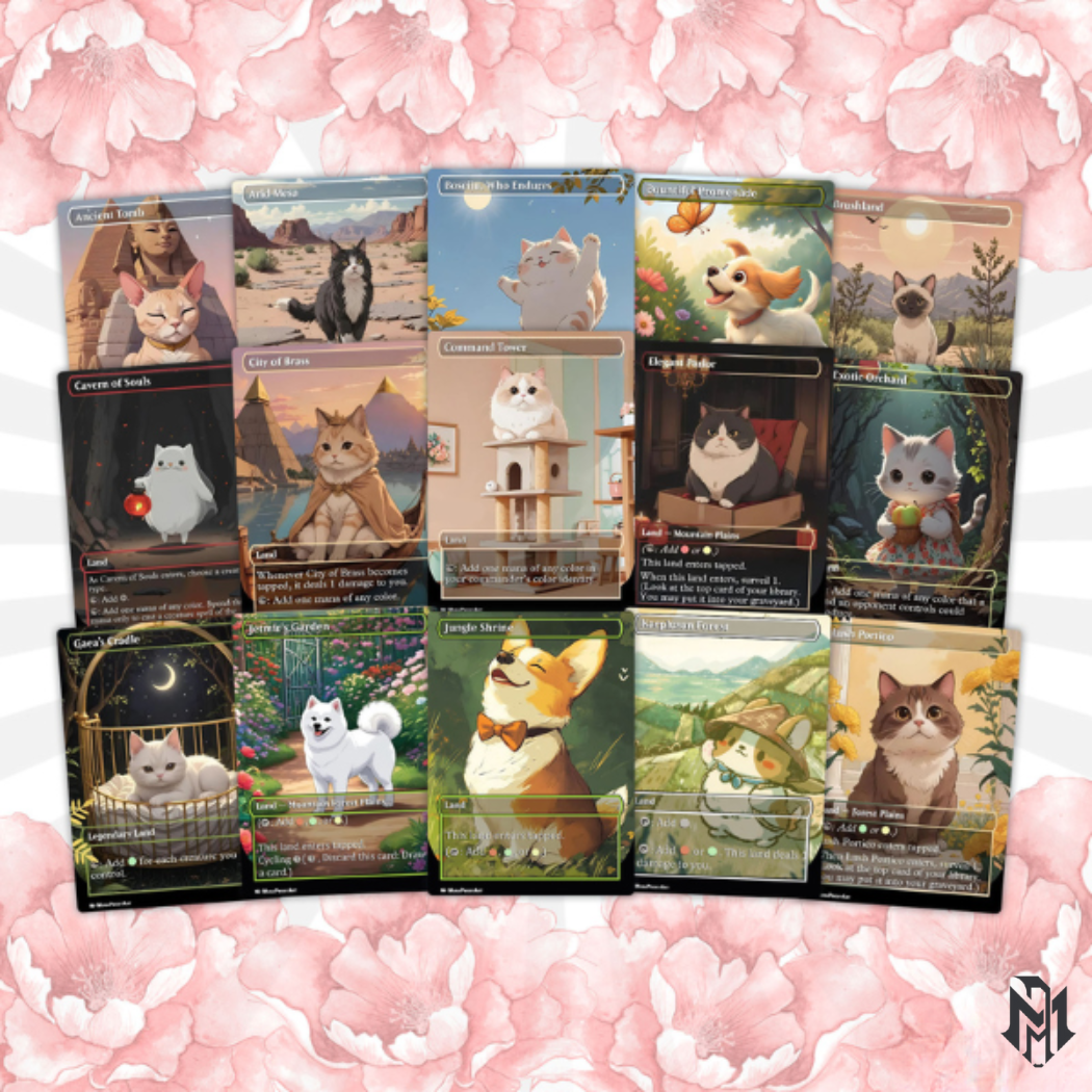 Rin and Sri Cat Dog Proxy Commander EDH Deck, 100 Cards + 8 Free Tokens | Cute Custom Full Art | MuraProxyArt