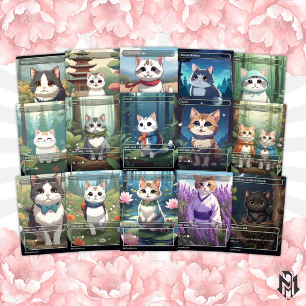 Arahbo Cat Tribal Proxy Commander Deck, 100 Cards + 14 Free Tokens | Cute Custom Full Art | MuraProxyArt
