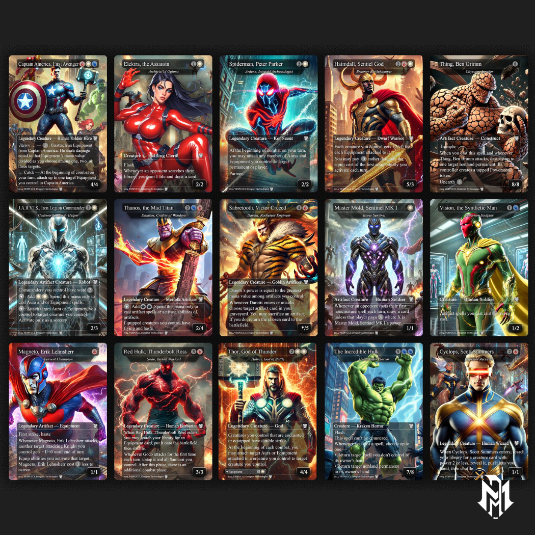 Marvel vs Mortal Kombat, Duel Decks, 2 EDH Decks, Kenrith the Returned King vs Captain America EDH Deck, 216 Total Proxy Cards