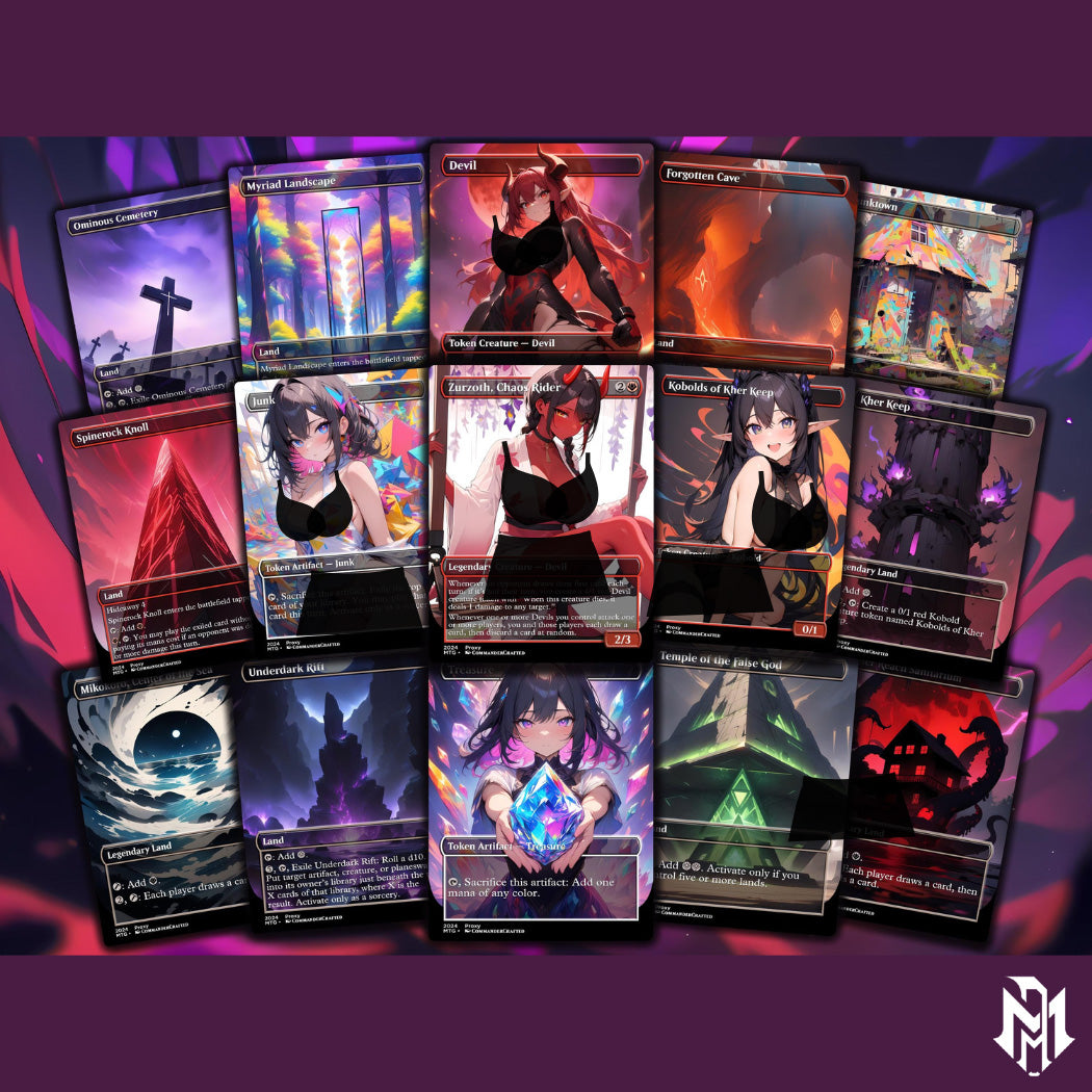 Chaos Commander Deck Zurzoth Custom MTG Cards Premium Proxy Cards Complete EDH Deck Premium Quality