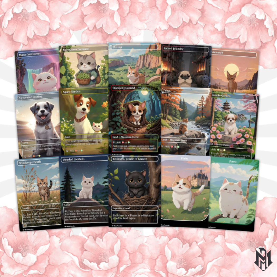 Rin and Sri Cat Dog Proxy Commander EDH Deck, 100 Cards + 8 Free Tokens | Cute Custom Full Art | MuraProxyArt