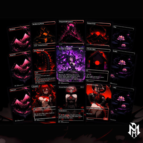 Burn Commander Deck The Lord of Pain Complete EDH Deck Proxy Deck