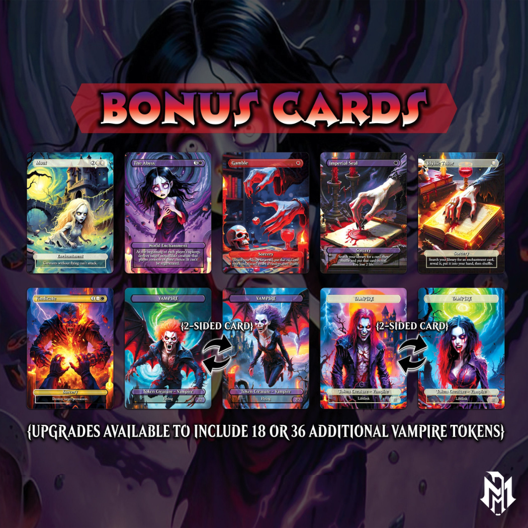 Vampire Commander Deck - Edgar Markov High Quality MTG Proxies for EDH, Full 100 Card Ready to Play Deck with Custom Art + Bonus