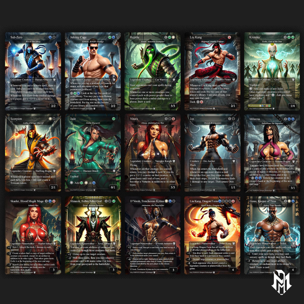 Marvel vs Mortal Kombat, Duel Decks, 2 EDH Decks, Kenrith the Returned King vs Captain America EDH Deck, 216 Total Proxy Cards