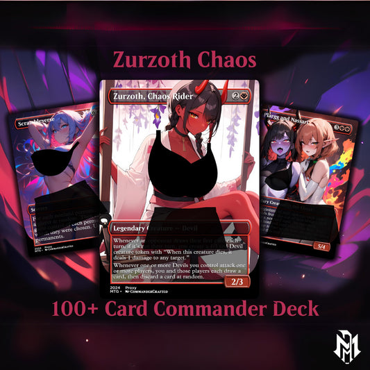 Chaos Commander Deck Zurzoth Custom MTG Cards Premium Proxy Cards Complete EDH Deck Premium Quality