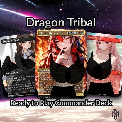 The Ur-Dragon Anime Style Waifu Commander Deck Special Edition MTG Proxy Deck High Quality Cards 108 Cards