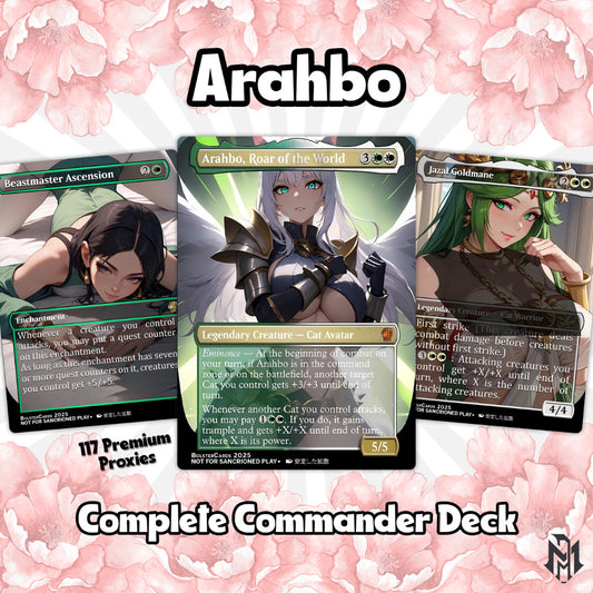 Arahbo, Roar of the World Anime Style Waifu Tribal Commander Deck Special Edition Custom Fanmade Deck High Quality Cards 108 Cards