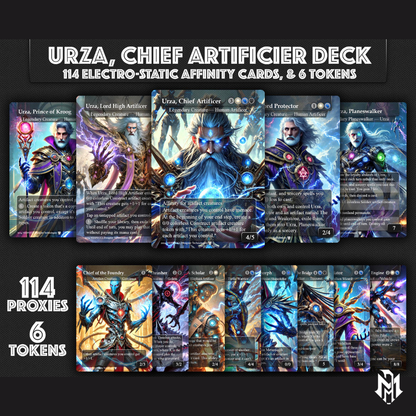 FLASH SALE** Urza, Chief Artificer Affinity Deck, 120 Cards, 14 Sideboard, 6 Tokens Includes All Main Urza's, Shorikai, Artifacts, Custom
