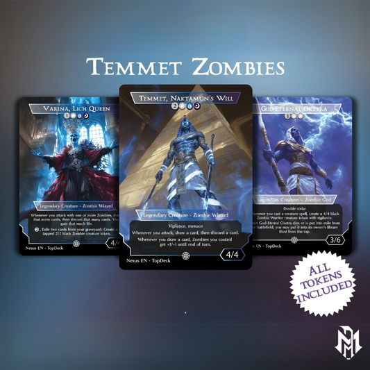 Temmet Zombies - Commander EDH Deck - With Tokens - MTG Full Proxy Deck, Altered Cards cEDH