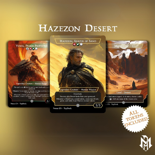 Hazezon Desert - Commander EDH Deck - With Tokens - MTG Full Proxy Deck, Altered Cards cEDH