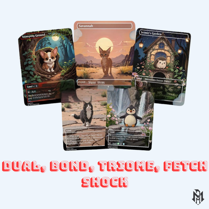50 Land Bundle - Cute Proxy | Dual Bond Triome Fetch Shock | Custom Alter Full Art Card | Commander EDH | MuraProxyArt