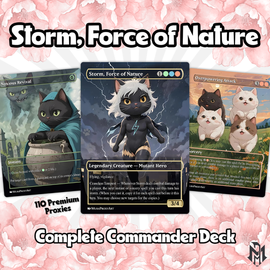 Storm, Force of Nature Proxy Commander Deck, 100 Cards + 8 Free Tokens | Cute Custom Full Art | MuraProxyArt