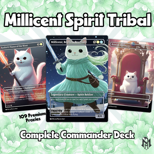 Millicent Spirit Tribal Proxy Commander Deck, 100 Cards + 6 Free Tokens | Cute Custom Full Art | MuraProxyArt