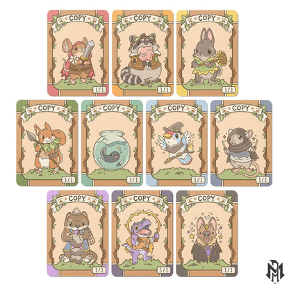 Set of 10 Bloomburrow 1/1 Copy Tokens // Illustrated Cards for Magic the Gathering