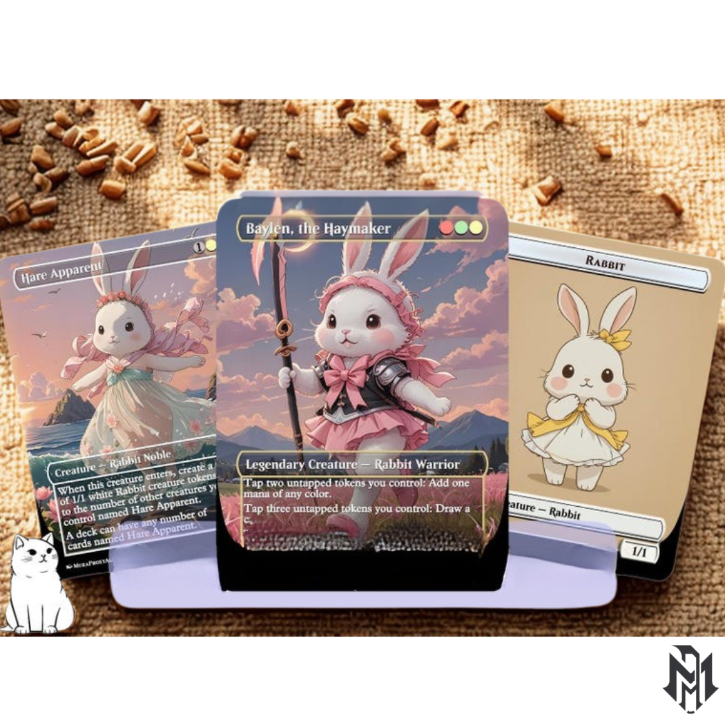 Baylen Hare Apparent Proxy Commander Deck, 100 Cards + 8 Free Tokens | Cute Custom Full Art | MuraProxyArt