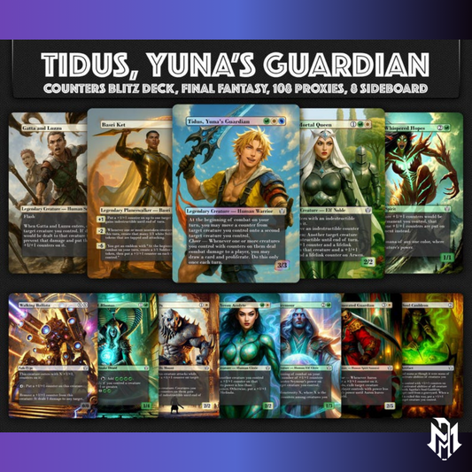 Tidus, Yuna's Guardian, Combo Blitz Counters Deck, Custom EDH Deck, Custom FF Deck, Counters Combo Deck, 108 Proxy cards