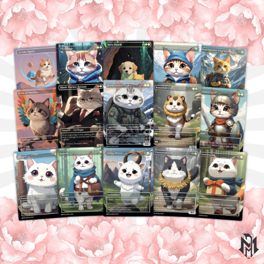 Arahbo Cat Tribal Proxy Commander Deck, 100 Cards + 14 Free Tokens | Cute Custom Full Art | MuraProxyArt