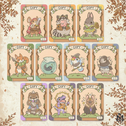 Set of 10 Bloomburrow 1/1 Copy Tokens // Illustrated Cards for Magic the Gathering