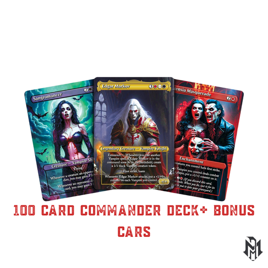 Vampire Commander Deck - Edgar Markov High Quality MTG Proxies for EDH, Full 100 Card Ready to Play Deck with Custom Art + Bonus