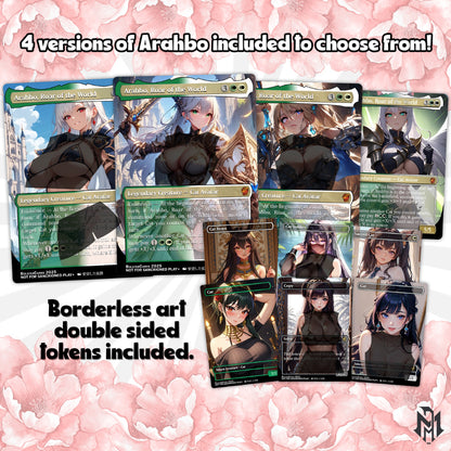 Arahbo, Roar of the World Anime Style Waifu Tribal Commander Deck Special Edition Custom Fanmade Deck High Quality Cards 108 Cards