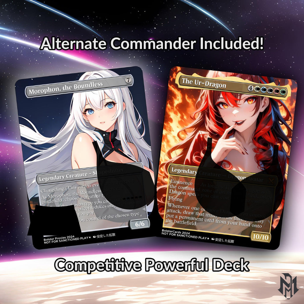 The Ur-Dragon Anime Style Waifu Commander Deck Special Edition MTG Proxy Deck High Quality Cards 108 Cards