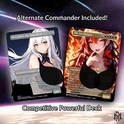 The Ur-Dragon Anime Style Waifu Commander Deck Special Edition MTG Proxy Deck High Quality Cards 108 Cards
