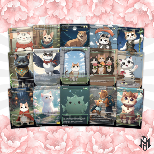 Arahbo Cat Tribal Proxy Commander Deck, 100 Cards + 14 Free Tokens | Cute Custom Full Art | MuraProxyArt