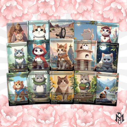 Arahbo Cat Tribal Proxy Commander Deck, 100 Cards + 14 Free Tokens | Cute Custom Full Art | MuraProxyArt