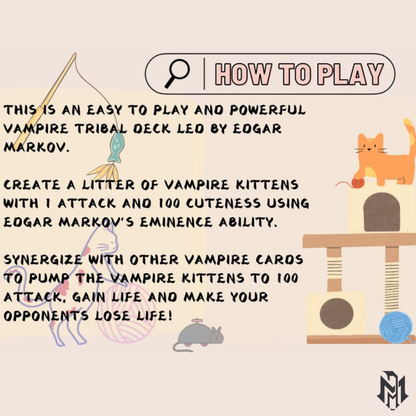 Edgar Markov Vampire Tribal Proxy Commander Deck, 100 Cards + 8 Free Tokens | Cute Custom Full Art | MuraProxyArt
