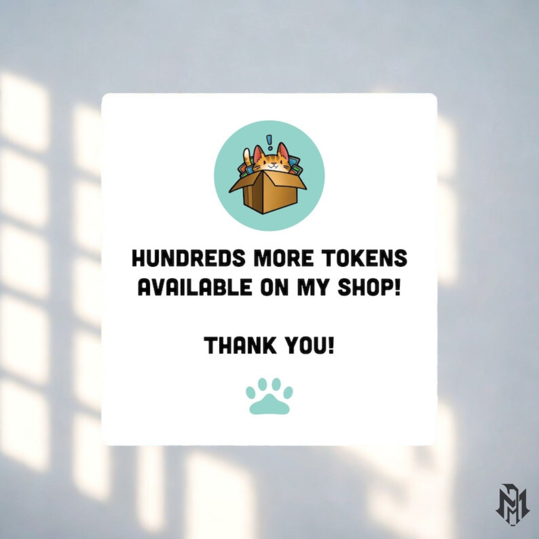 Set of 10 Foundations Tokens // Illustrated Cards for Magic the Gathering