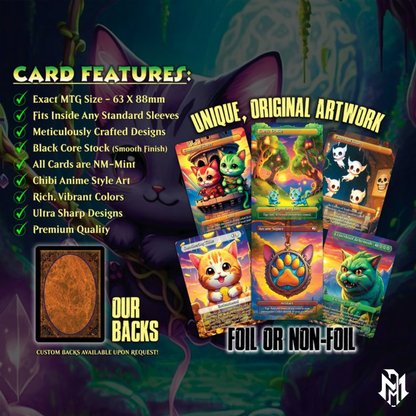 Cat Commander Tribal Deck, High Quality MTG Proxies for Commander EDH, Arahbo, Roar or the World Full 100 Card Deck with Custom Art + Bonus