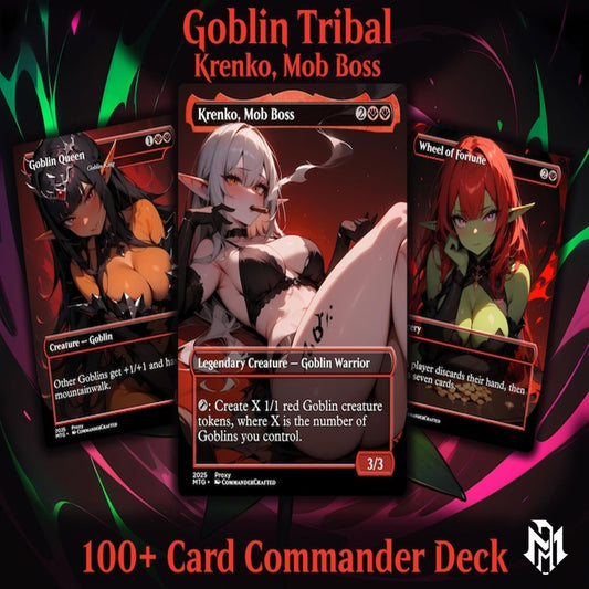 Goblin Tribal Commander Deck Krenko Mob Boss Complete EDH Deck Proxy Deck
